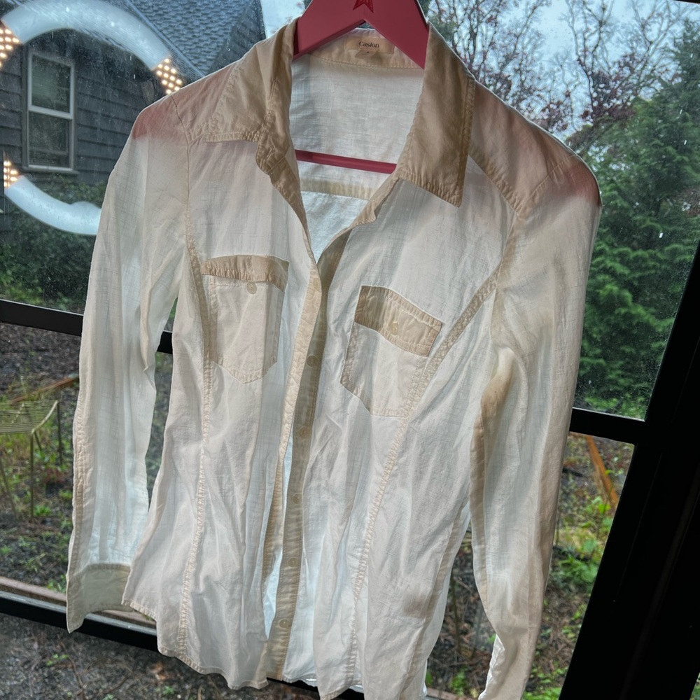White linen button up